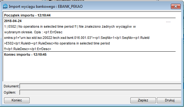 Import wyciągu bankowego