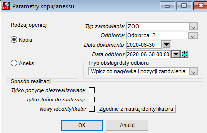 Parametry kopii dokumentu Parametry kopii dokumentu