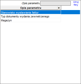 Wybór parametrów wywołania z pulpitu Wybór parametrów wywołania z pulpitu