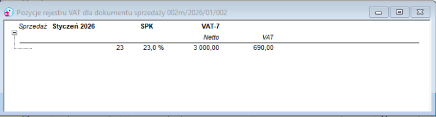 Pozycje rejestru VAT