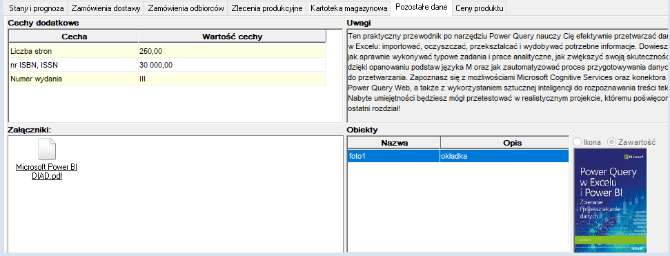 Pozostałe dane Pozostałe dane