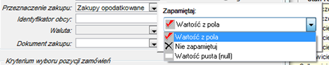 Wybór wartości, która ma zostać zapamiętana Wybór wartości, która ma zostać zapamiętana
