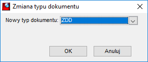 Zmiana typu dokumentu