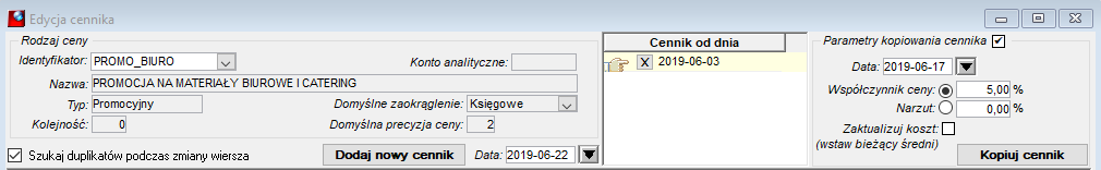 Rysunek 444. Edycja cennika