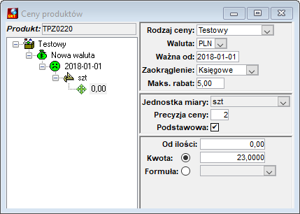 Ceny produktu Ceny produktu