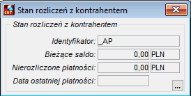 Stan rozliczeń z kontrahentem