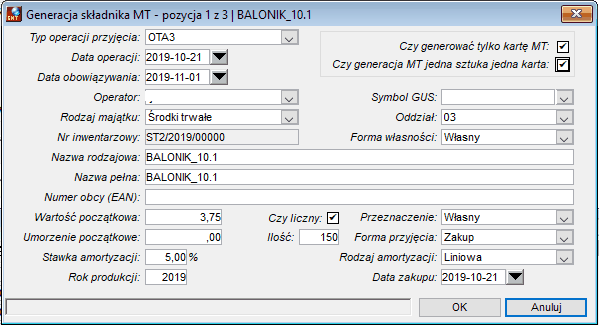 Generowanie dokumentu przyjęcia Generowanie dokumentu przyjęcia