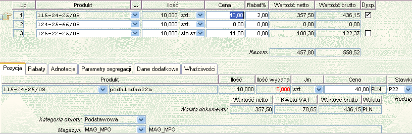 Pozycja zadysponowana Pozycja zadysponowana