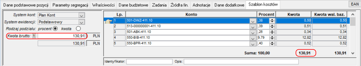 Zamiana kwoty netto/brutto