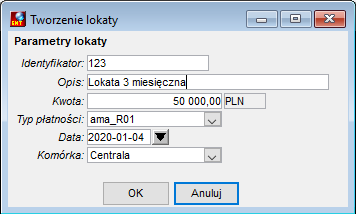 Tworzenie lokaty Tworzenie lokaty