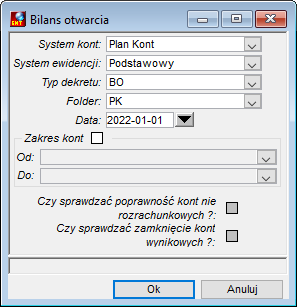 Bilans otwarcia Bilans otwarcia