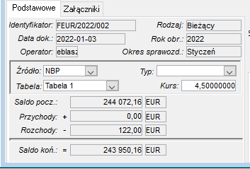 Dane podstawowe wyciągu bankowego