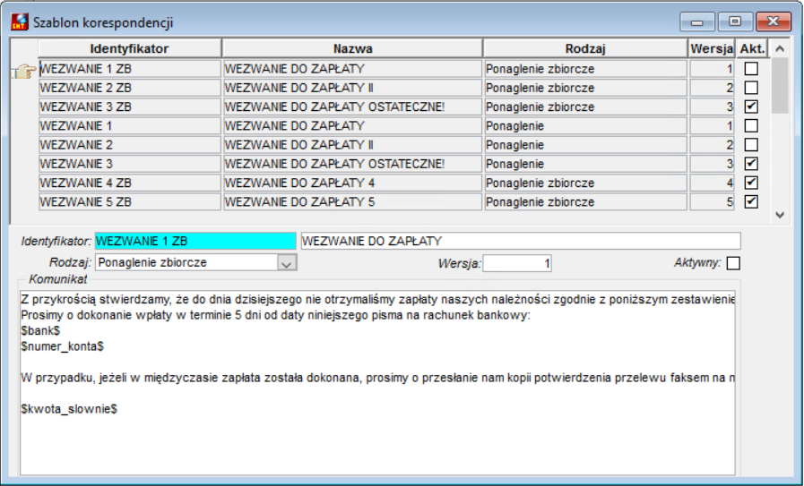 Szablony korespondencji Szablony korespondencji