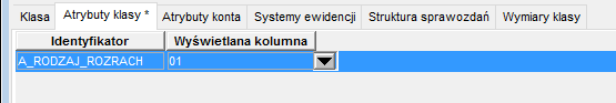 Wartości atrybutów dla klasy Wartości atrybutów dla klasy