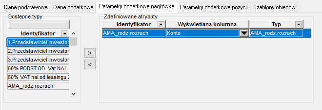 Atrybuty nagłówka