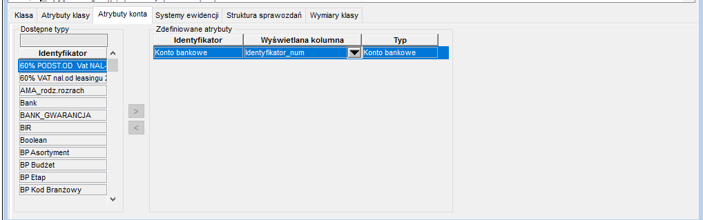 Atrybuty konta Atrybuty konta