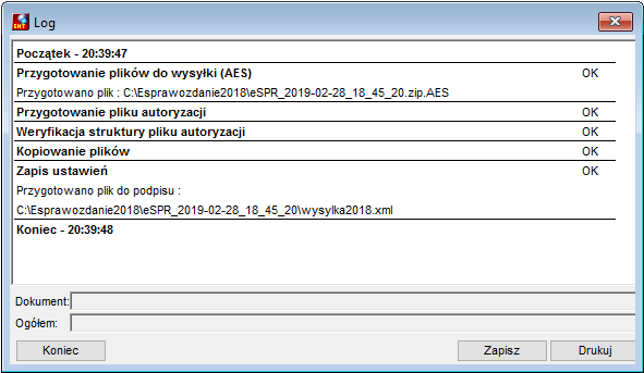Zapis pliku Log Zapis pliku Log