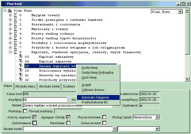 Uruchomienie definicji automatów z kontekstu Uruchomienie definicji automatów z kontekstu