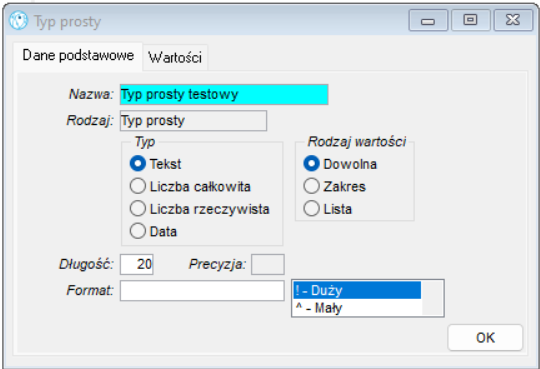 Edycja typów prostych
