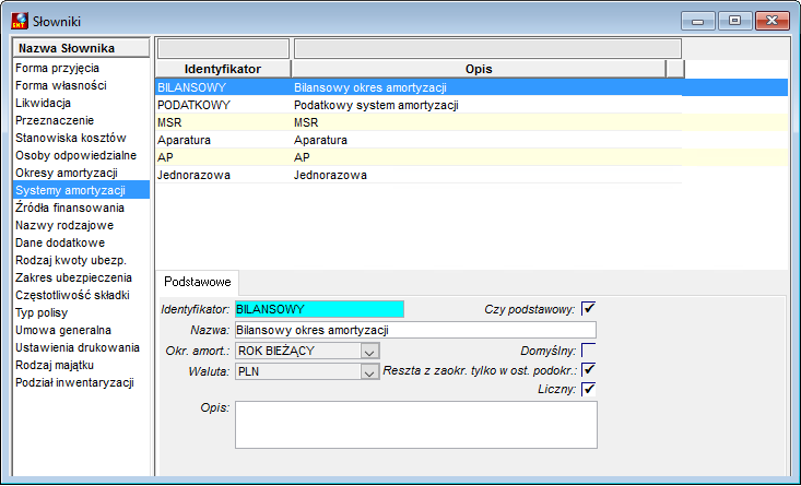 Systemy amortyzacji