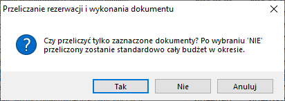Przeliczanie rezerwacji i wykonania dokumentu Przeliczanie rezerwacji i wykonania dokumentu