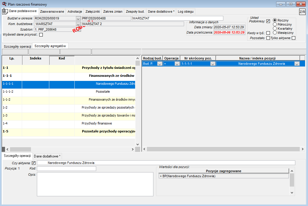 Plan rzeczowo-finansowy