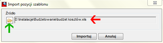Ścieżka importowanego pliku Ścieżka importowanego pliku