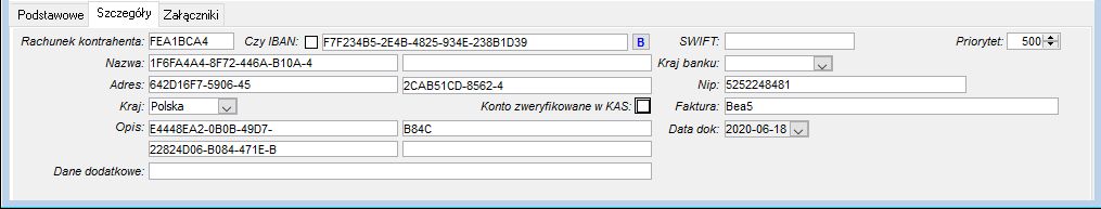 Zakładka Szczegóły Zakładka Szczegóły