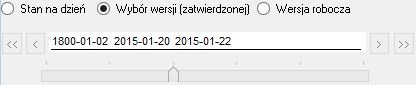 Ustawianie "suwaka" na wybranej dacie w celu wglądu do struktury, która dla niej obowiązywała Ustawianie "suwaka" na wybranej dacie w celu wglądu do struktury, która dla niej obowiązywała