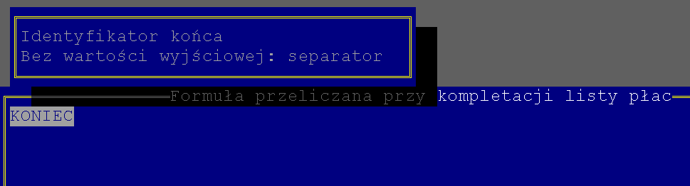 Okno edytora formuł w trybie znakowym