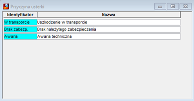 Przyczyna reklamacji