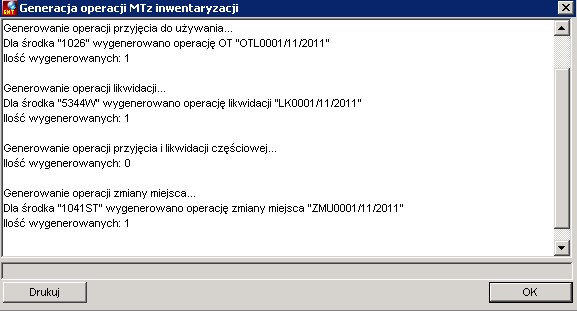 Generowanie operacji MT z inwentaryzacji