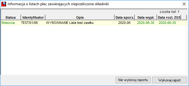 Informacja o listach płac z nieprzeliczonymi składnikami