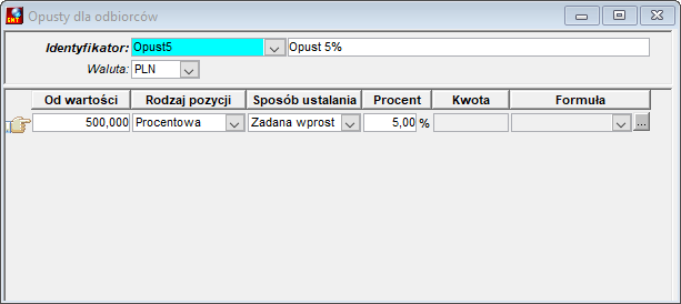 Okno Opusty dla odbiorców Okno Opusty dla odbiorców