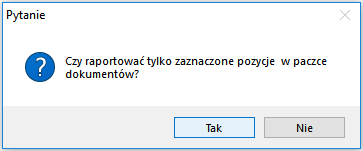 Okienko wyboru PIT z paczki do wydruku