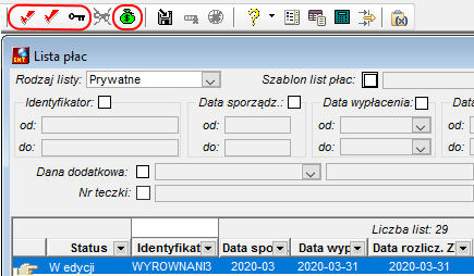Statusy dostępne dla listy W edycji Statusy dostępne dla listy W edycji