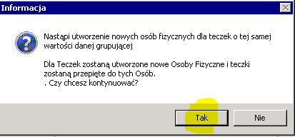 Informacja o operacjach, które zostaną wykonane