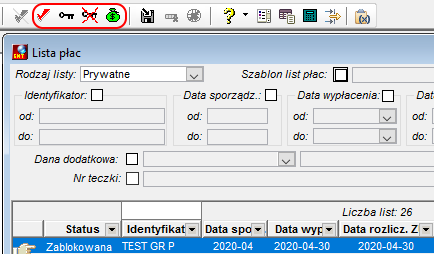 Statusy dostępne dla listy Zablokowana Statusy dostępne dla listy Zablokowana