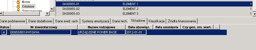 Podięcie składowej do karty składowej Podięcie składowej do karty składowej