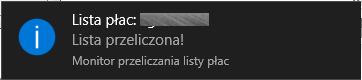 Informacja o przeliczeniu listy płac