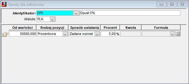 Okno Opusty definiowanie Okno Opusty definiowanie