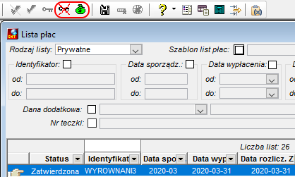 Statusy dostępne dla listy Zatwierdzona Statusy dostępne dla listy Zatwierdzona