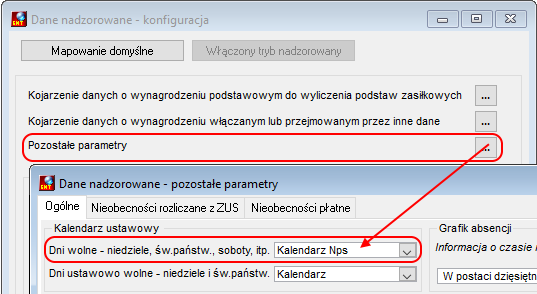 Kojarzenie w danych nadzorowanych->Kalendarz ustawowy