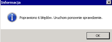 Informacja o wykonanych poprawkach