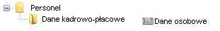 Menu dane osobowe