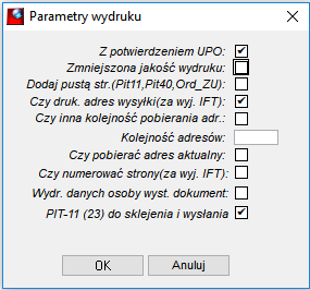 Okno wyboru parametrów podglądu i wydruku ePIT&nbsp;