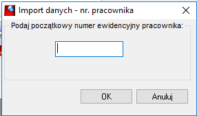 Wskazanie nr pierwszego pracownika do dopisywania danych