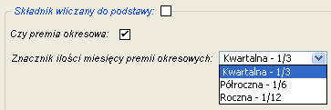 Parametry składnika okresowego wypłacanego za okres pobierania zasiłku