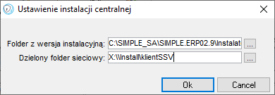 Okno Ustawienie instalacji centralnej Okno Ustawienie instalacji centralnej