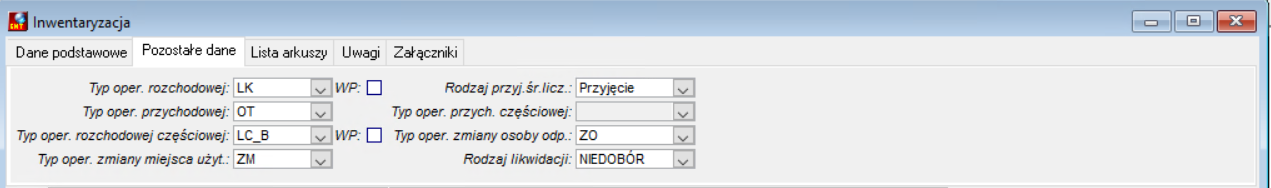 Zakładka Pozostałe dane Zakładka Pozostałe dane